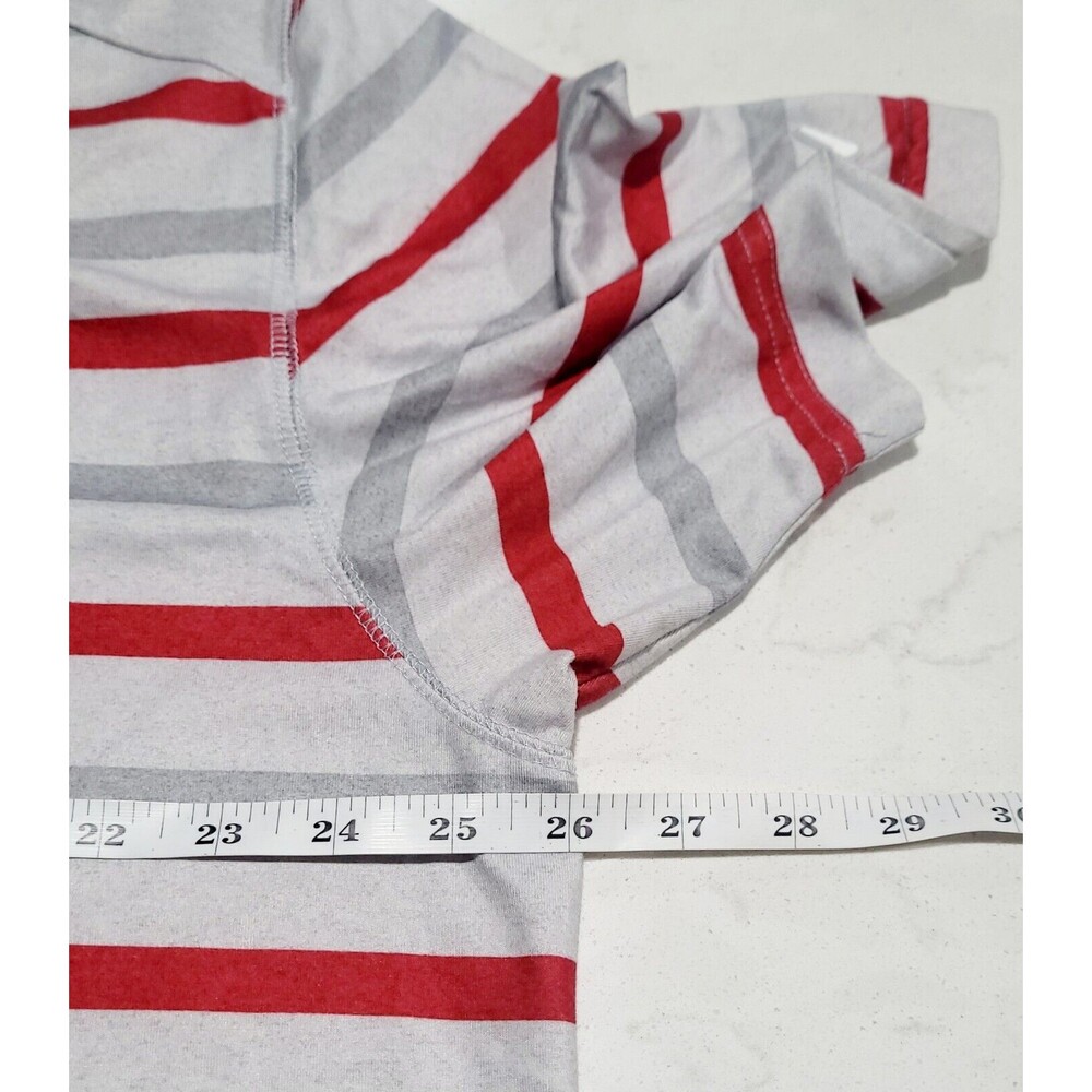 CALLAWAY OPTI-DRI GOLF Polo Shirt XL Gray Red Striped Moisture Wicking NWOT - Picture 4 of 12